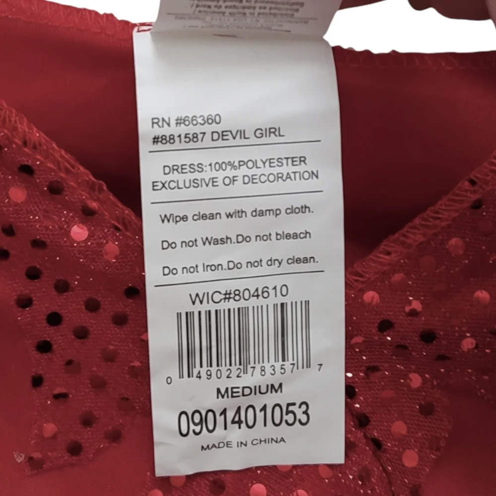 New Rubie's Girl's Devil Halloween Costume Red Dress Medium - Picture 4 of 4